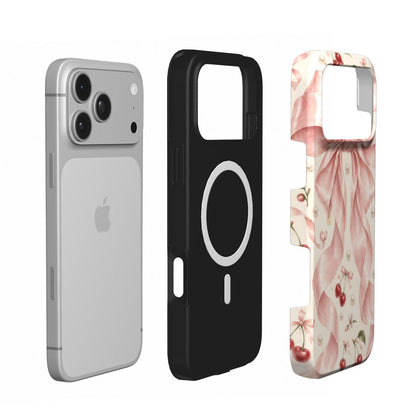 Satin Bow & Cherries phone case – MagSafe iPhone case, second detail view