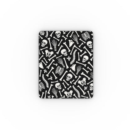Skeleton bones iPad case in black vegan leather — alternate view
