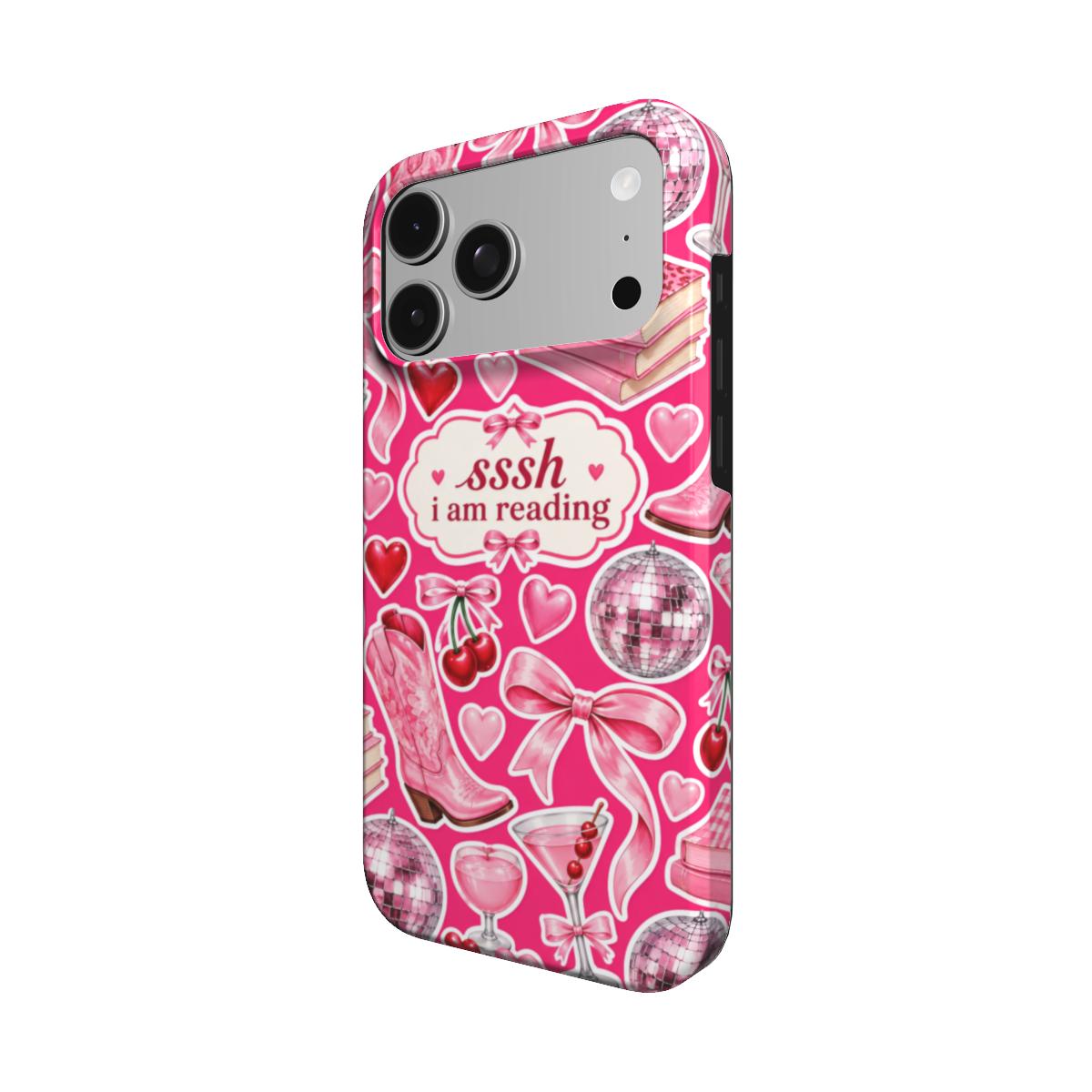 Sssh I Am Reading phone case – MagSafe iPhone case, detail view