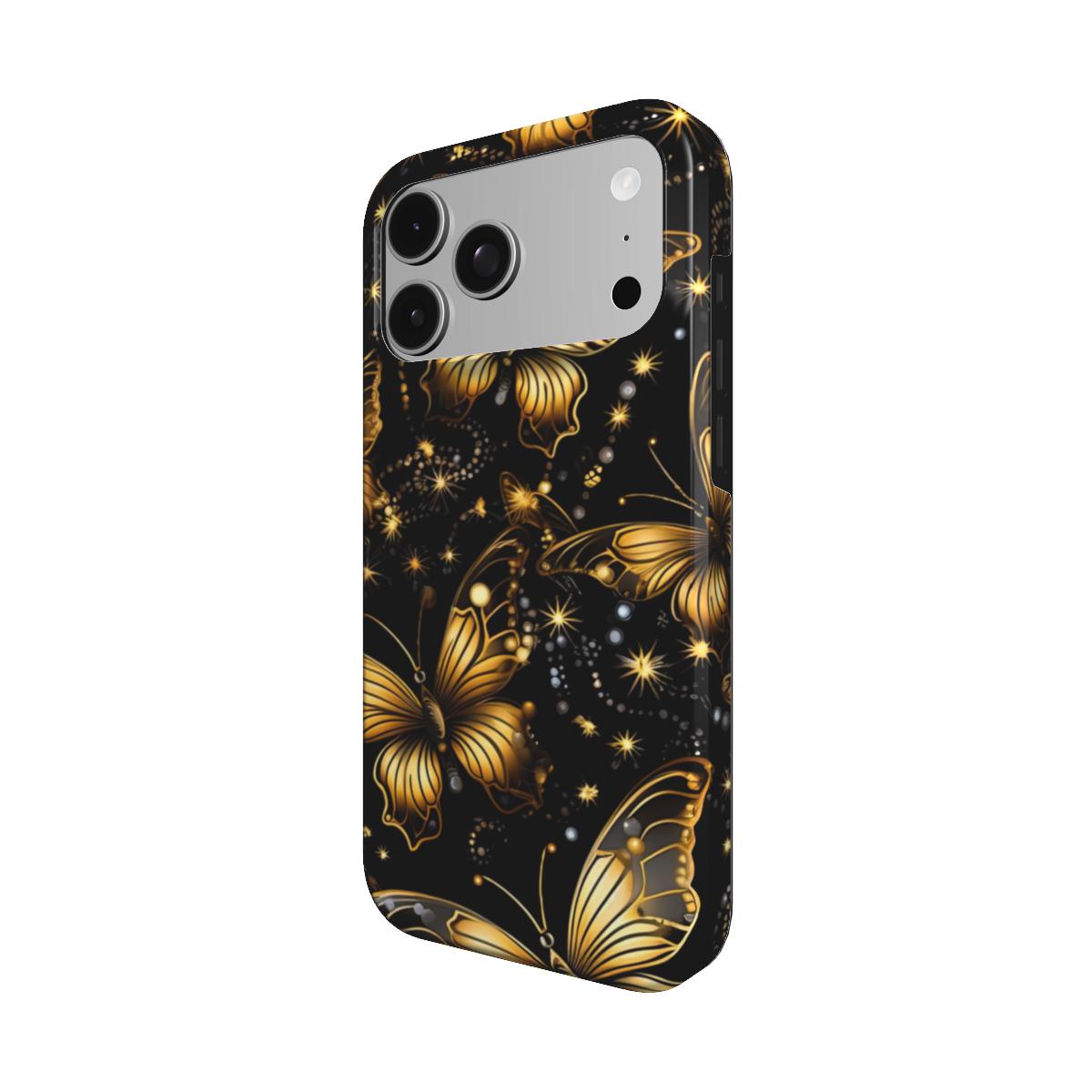 Starlit Gold Butterfly phone case – MagSafe iPhone case, detail view
