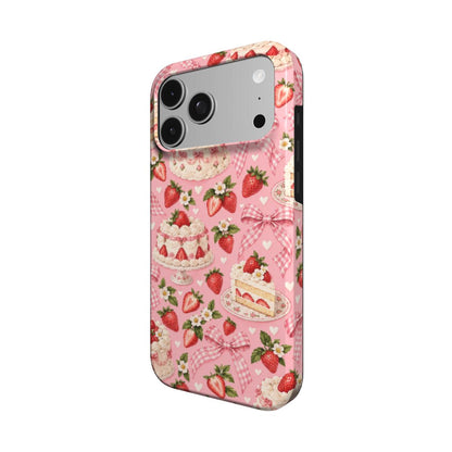 Strawberry Cake phone case – MagSafe iPhone case, detail view