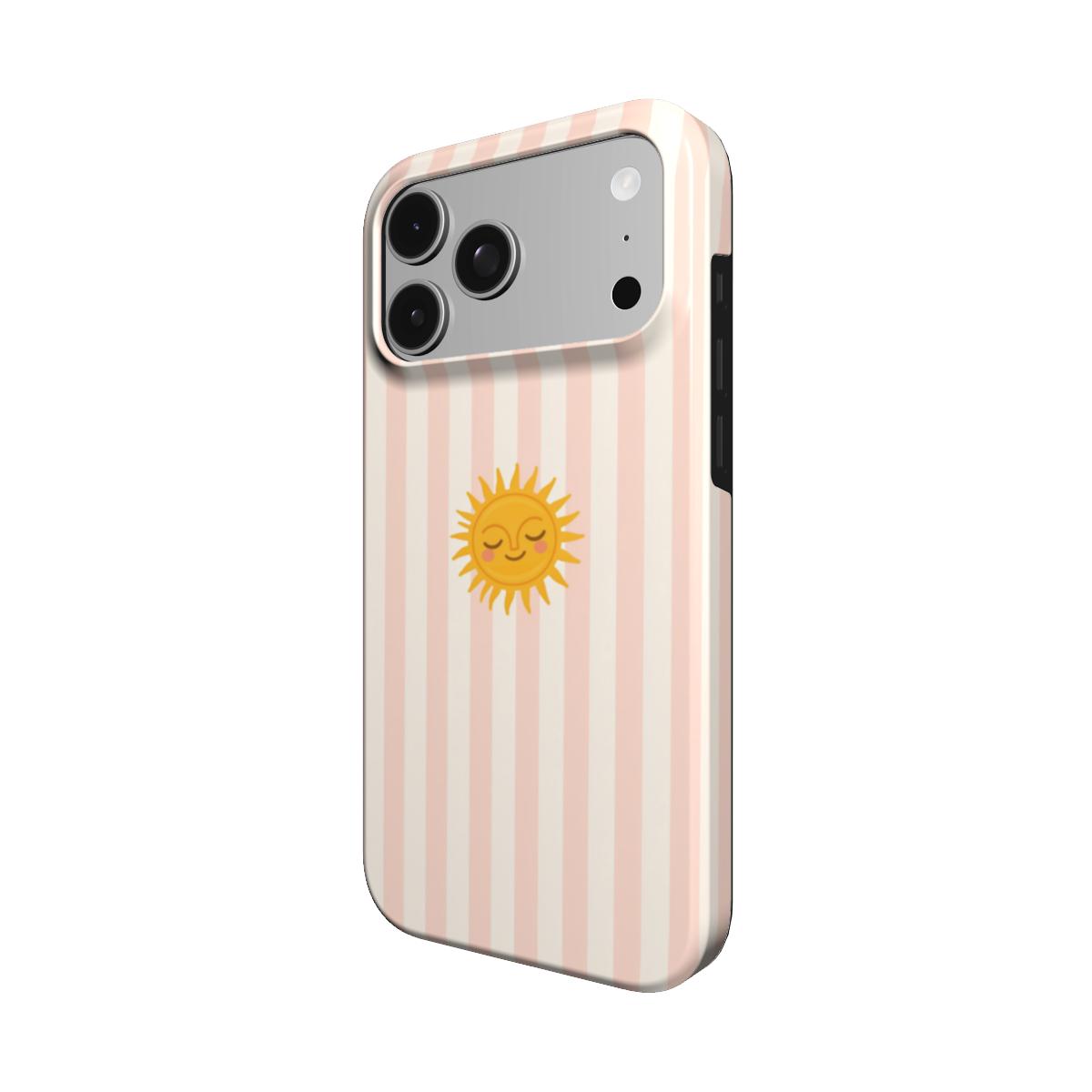 Sunshine Stripe phone case – MagSafe iPhone case, angled view