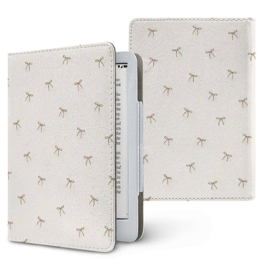 Taupe Bows Kindle case, printed front and back, fits Kindle Paperwhite 6.8 and 7 inch and Colorsoft