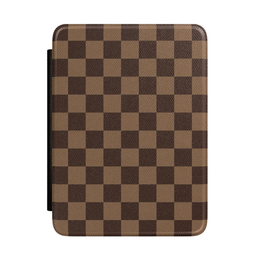 Taupe Checkerboard Kindle Case - front view