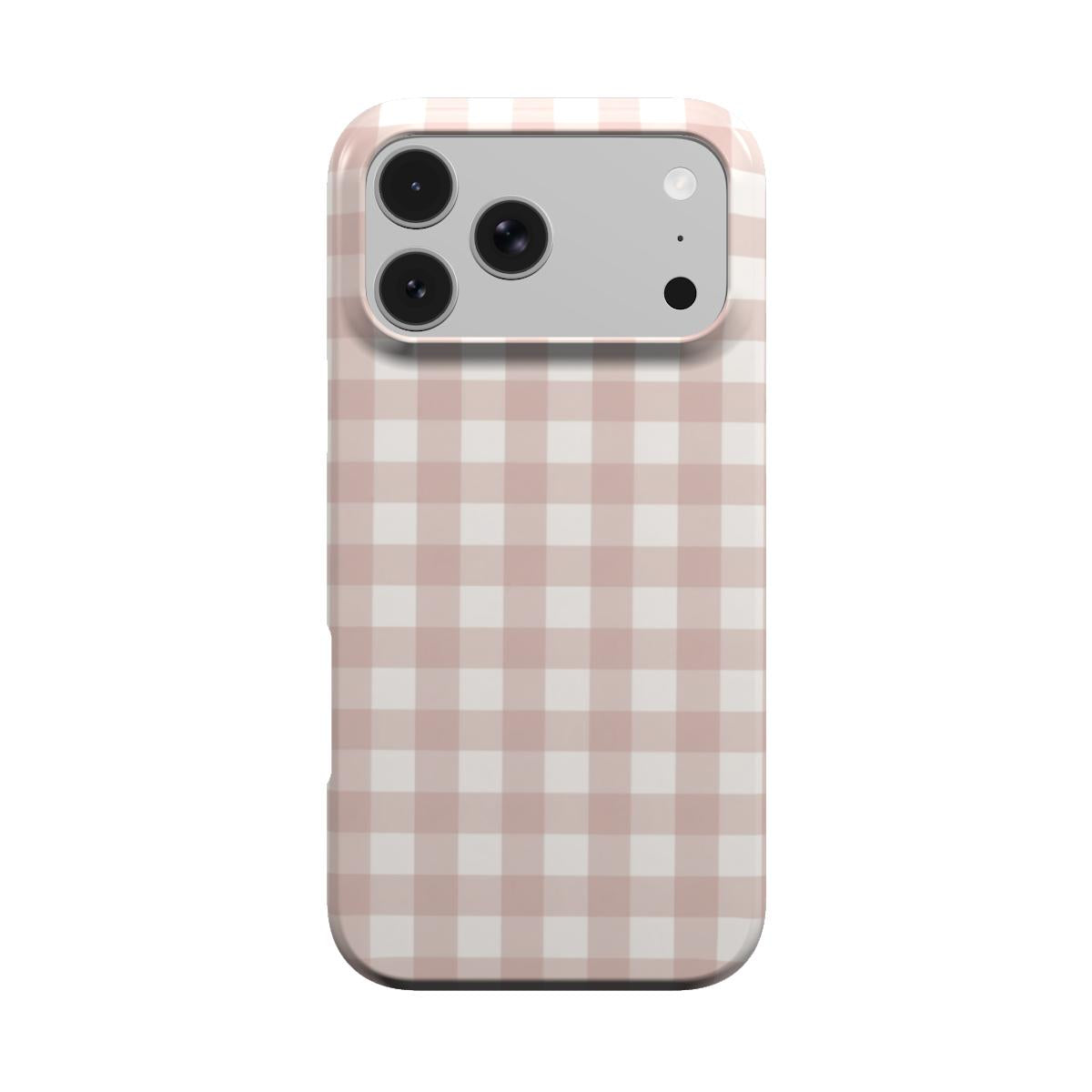 Taupe Gingham phone case – MagSafe iPhone case, front view