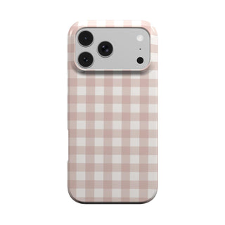 Taupe Gingham phone case – MagSafe iPhone case, front view