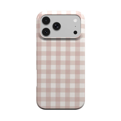 Taupe Gingham phone case – MagSafe iPhone case, front view