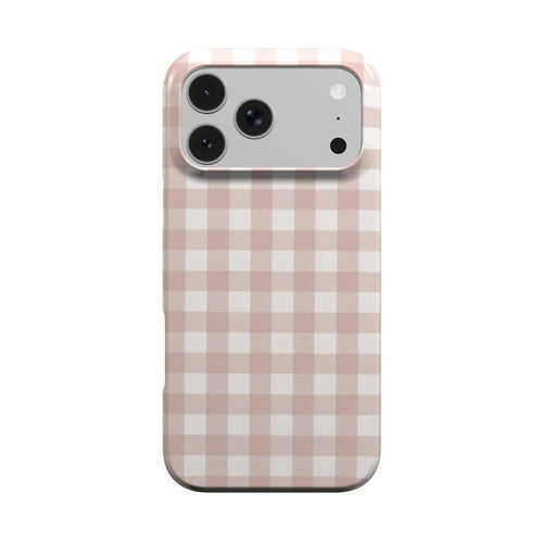 Taupe Gingham phone case – MagSafe iPhone case, front view