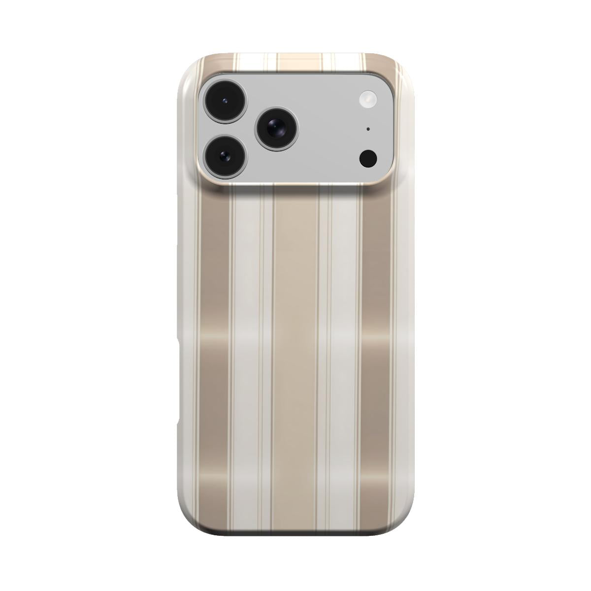 Taupe Ticking Stripe phone case – MagSafe iPhone case, front view