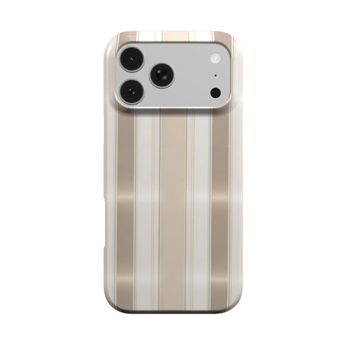 Taupe Ticking Stripe phone case – MagSafe iPhone case, front view
