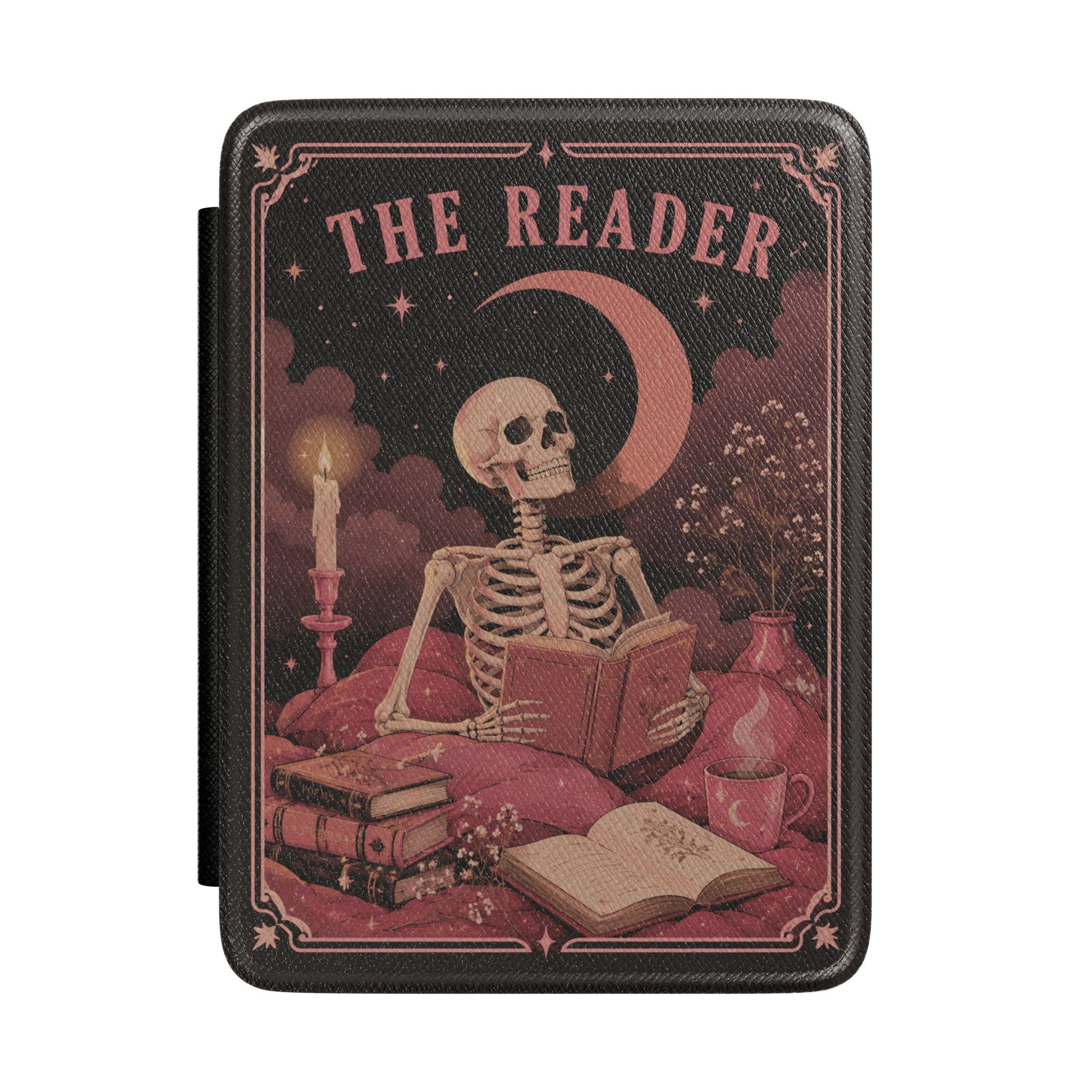 The Reader Tarot Kindle case — tarot-style reader print