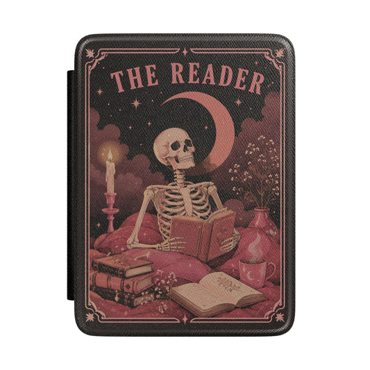 The Reader Tarot Kindle case — tarot-style reader print