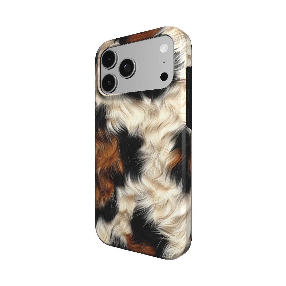 Tricolor Cowhide phone case – MagSafe iPhone case, detail view