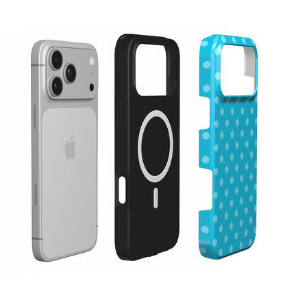 Turquoise Polka Dot phone case – MagSafe iPhone case, second detail view