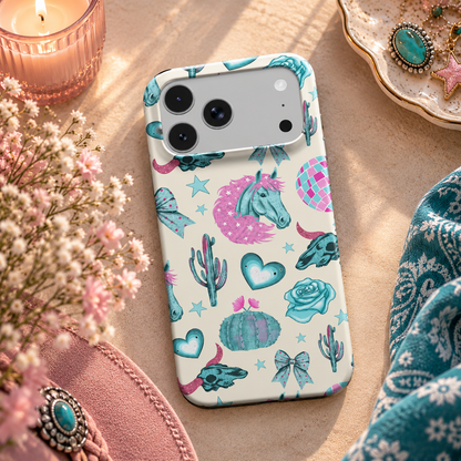 Turquoise Rodeo phone case – MagSafe iPhone case, lifestyle photo