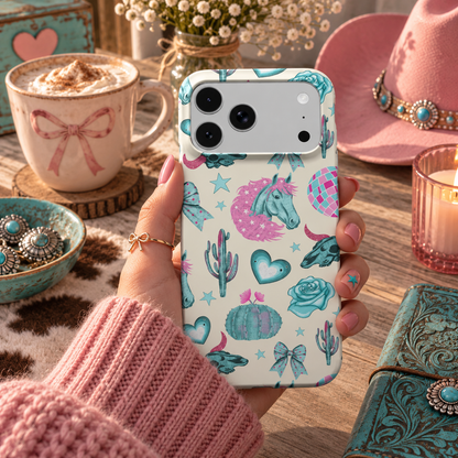 Turquoise Rodeo phone case – MagSafe iPhone case, styled photo