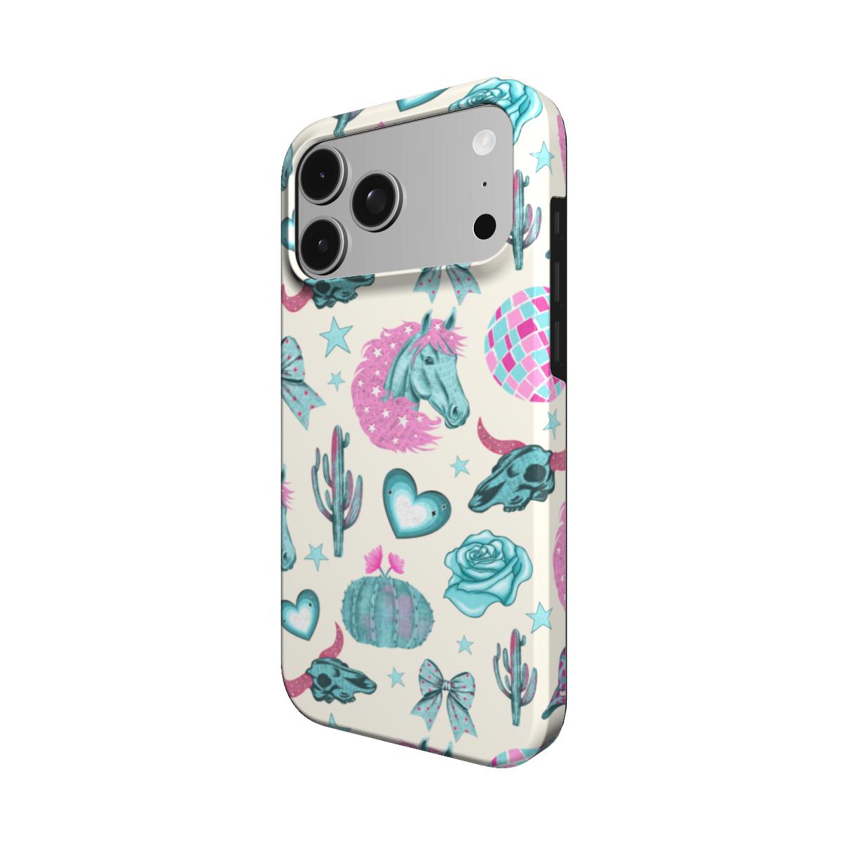 Turquoise Rodeo phone case – MagSafe iPhone case, detail view