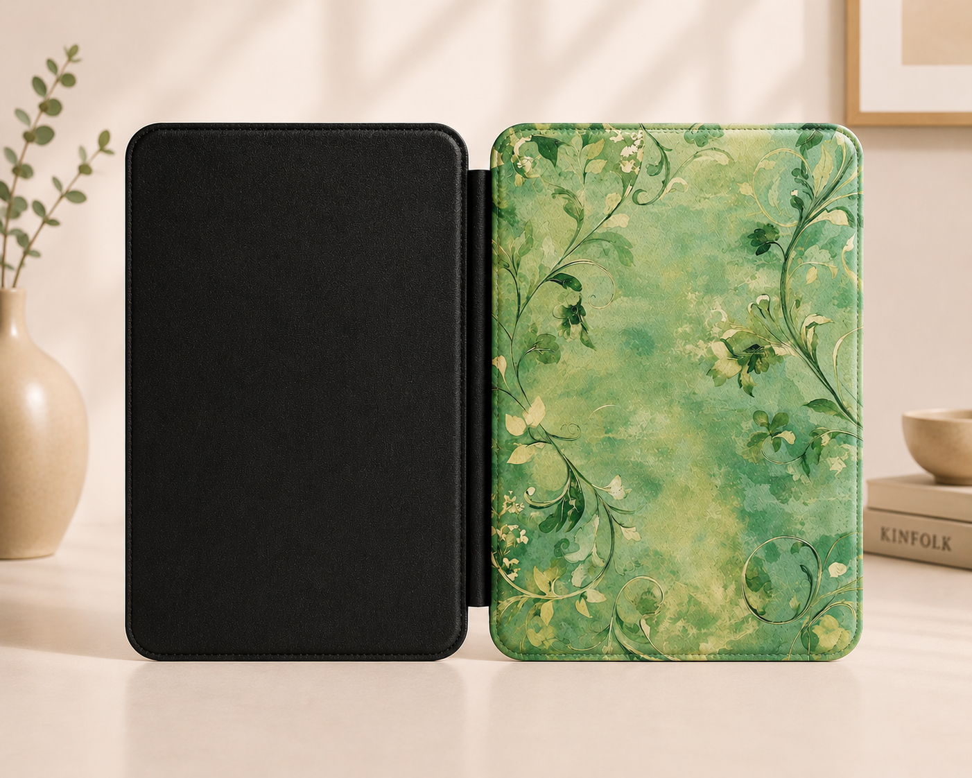 Verdigris vine Kindle case — additional view