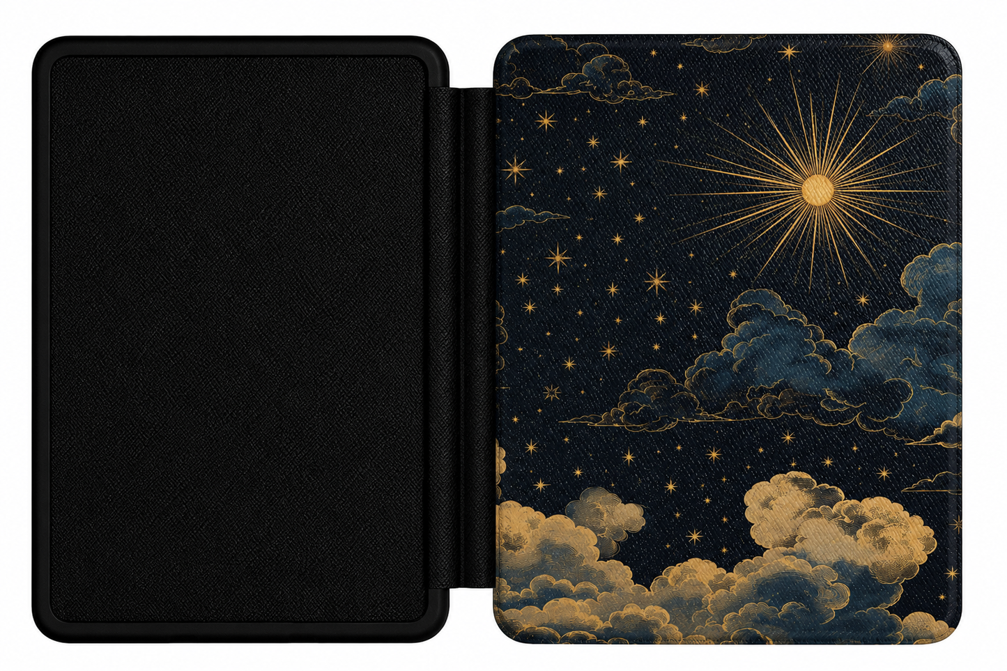 Vintage Celestial Sun Kindle case front cover — antique celestial sun print