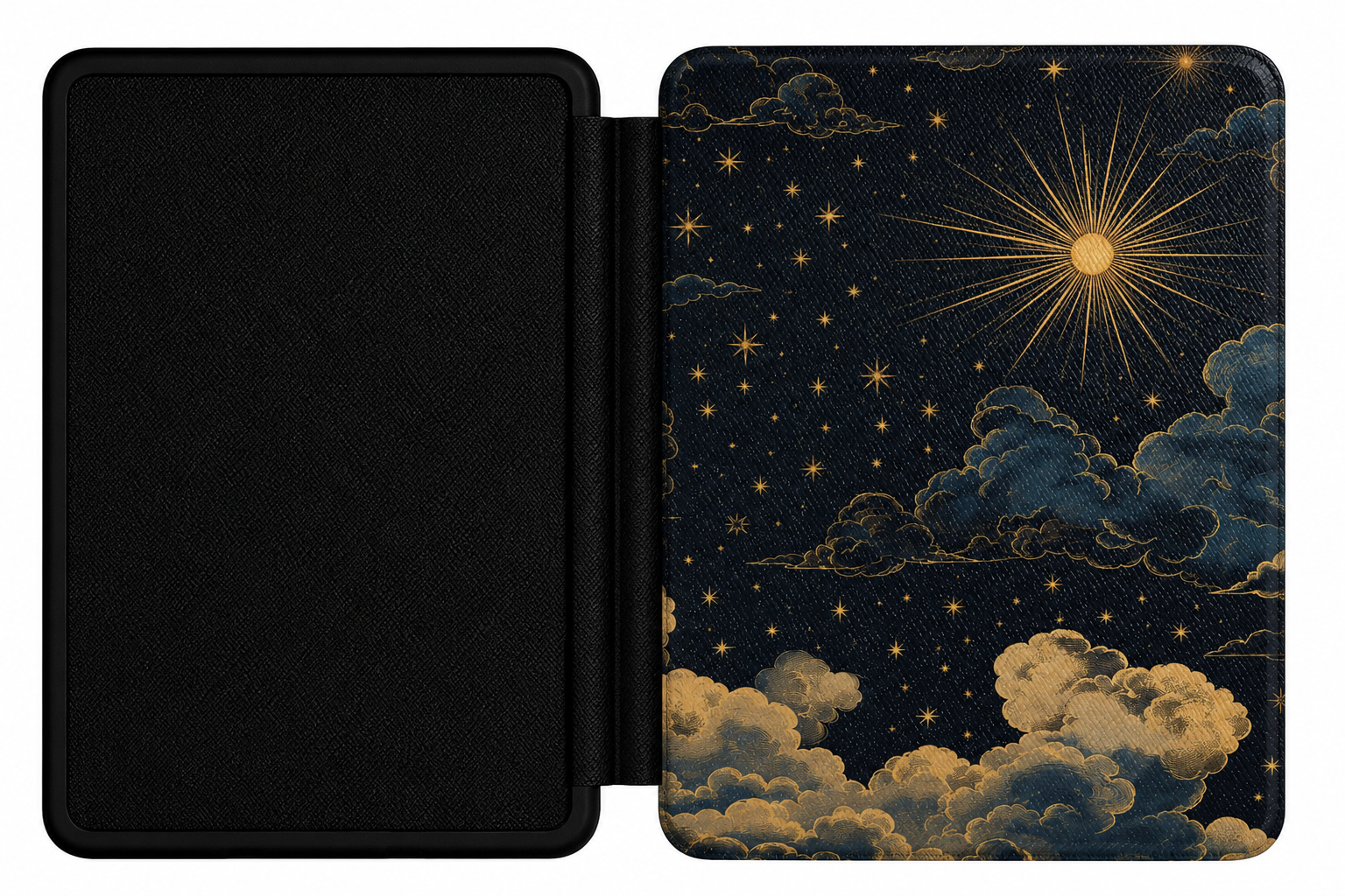 Vintage Celestial Sun Kindle case front cover — antique celestial sun print