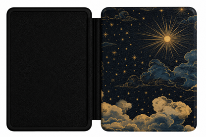 Vintage Celestial Sun Kindle case front cover — antique celestial sun print