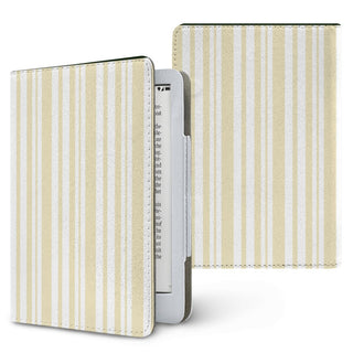 Butter Ticking Stripe Kindle case — yellow stripe, printed front and back
