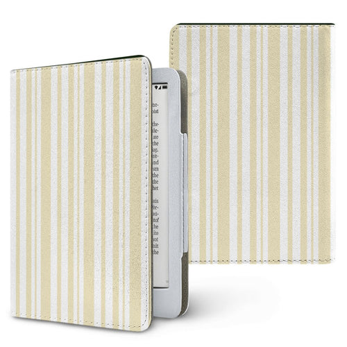 Butter Ticking Stripe Kindle case — yellow stripe, printed front and back