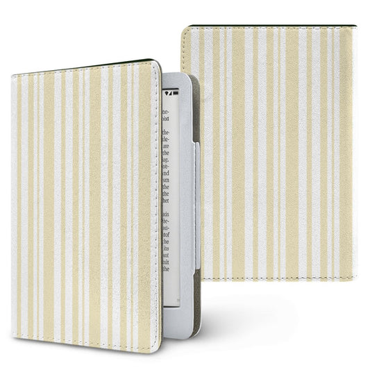 Butter Ticking Stripe Kindle case — yellow stripe, printed front and back