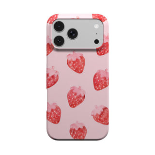Watercolor Strawberry phone case – MagSafe iPhone case, front view