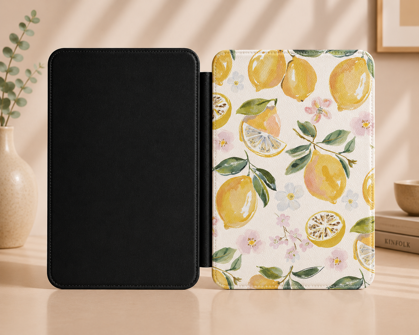 Watercolour lemon grove Kindle case — additional view