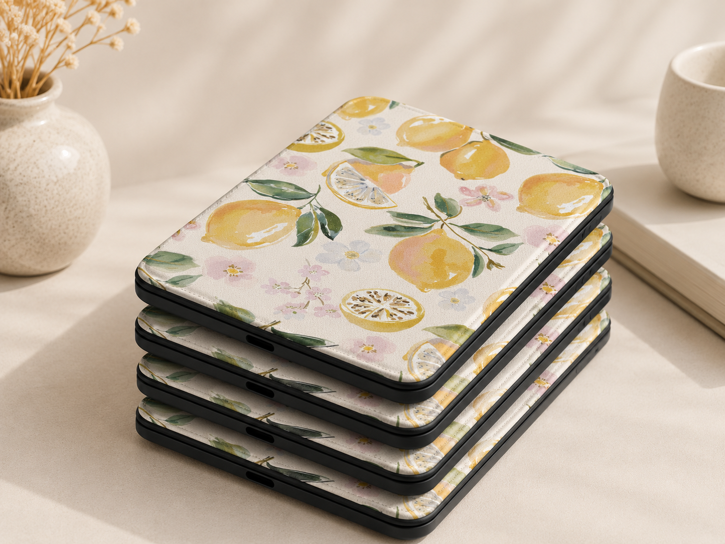 Watercolour lemon grove Kindle case — additional view
