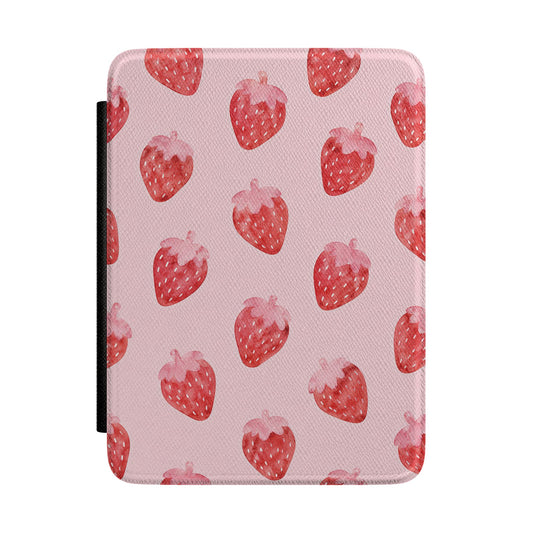 Watercolour Strawberry Kindle Case - front view