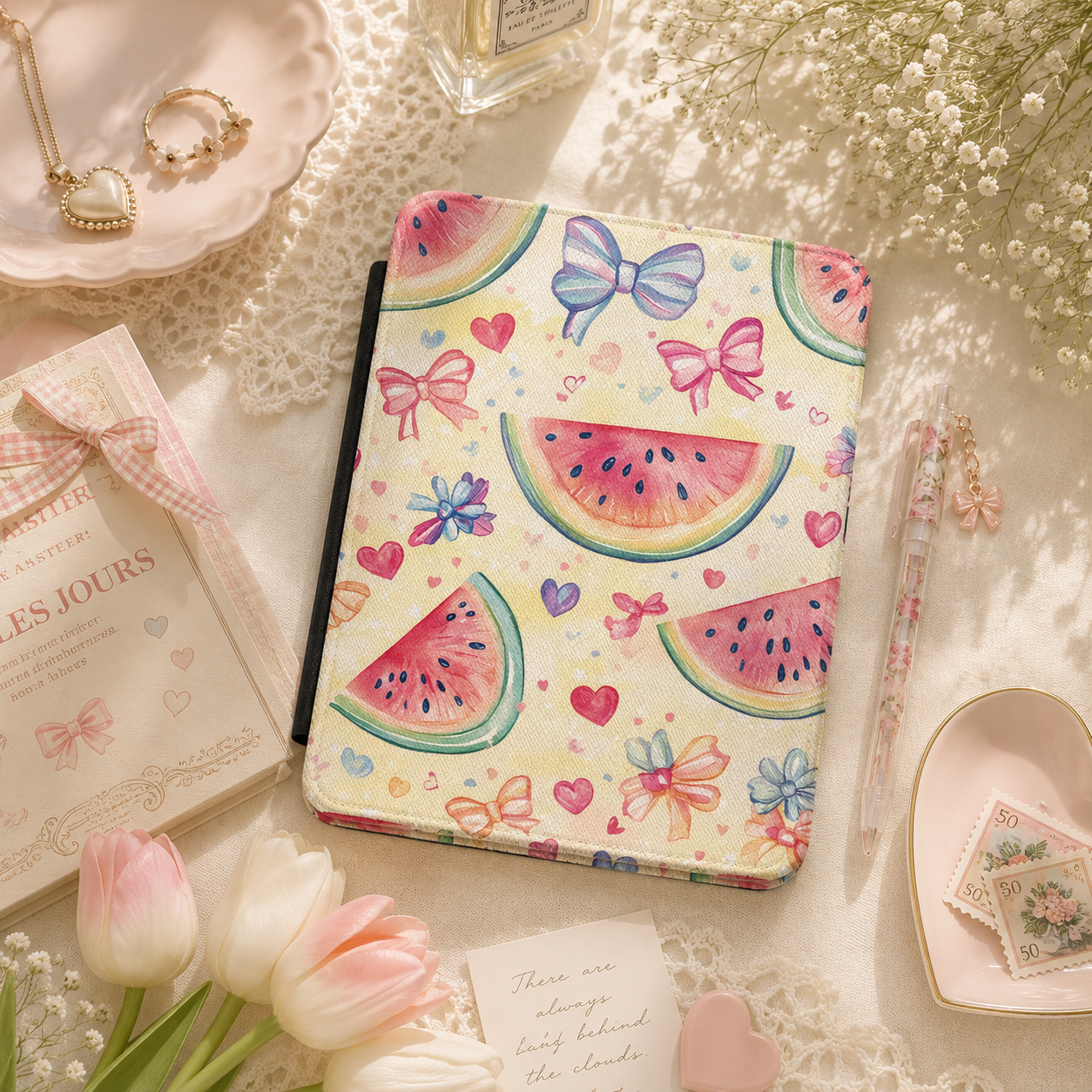Watermelon bows Kindle case — additional view