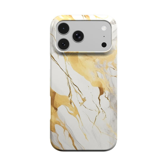 White & Gold Marble phone case – MagSafe iPhone case, front view