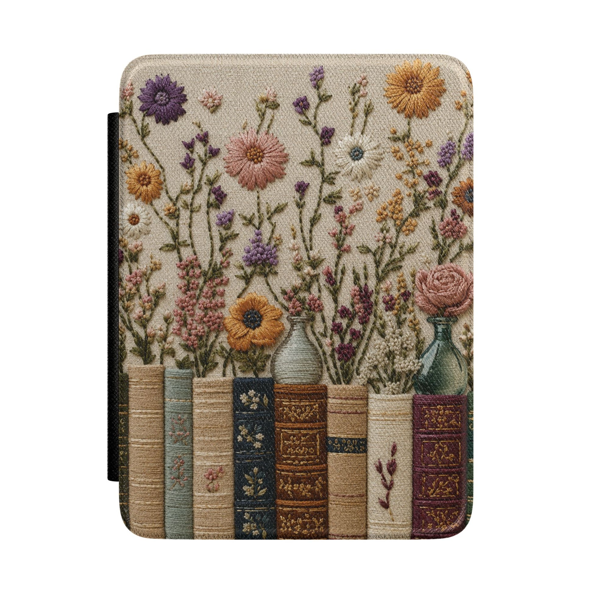 Wildflower Book Stack Kindle Case - front view