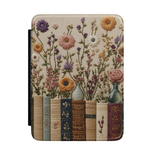 Wildflower Book Stack Kindle Case - front view