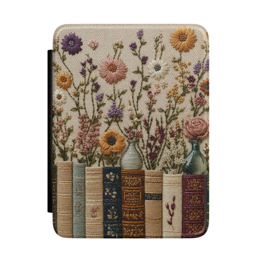 Wildflower Book Stack Kindle Case - front view