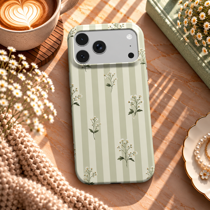 Wildflower Stripe phone case – MagSafe iPhone case, lifestyle photo