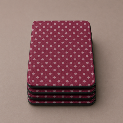 Deep wine red dusty rose polka dot Kindle Paperwhite case — Quiet Bookish gift for readers