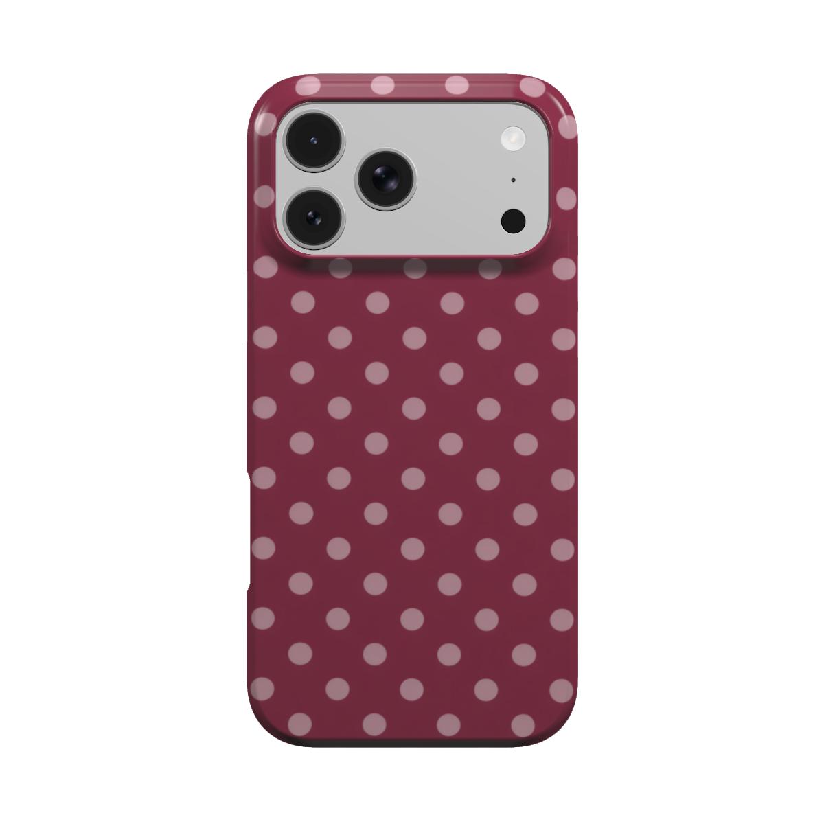 Wine Polka Dot phone case – MagSafe iPhone case, front view