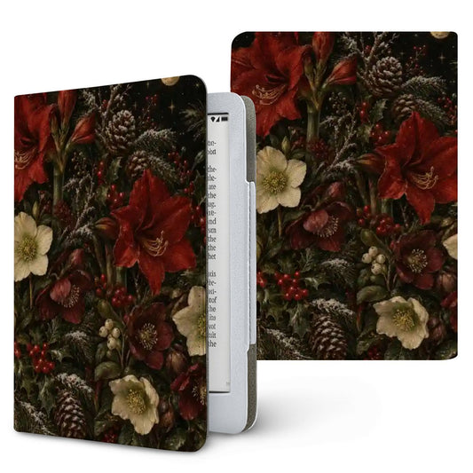 Winter Amaryllis Kindle case, printed front and back, fits Kindle Paperwhite 6.8 and 7 inch and Colorsoft