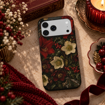 Winter Amaryllis phone case – MagSafe iPhone case, lifestyle photo