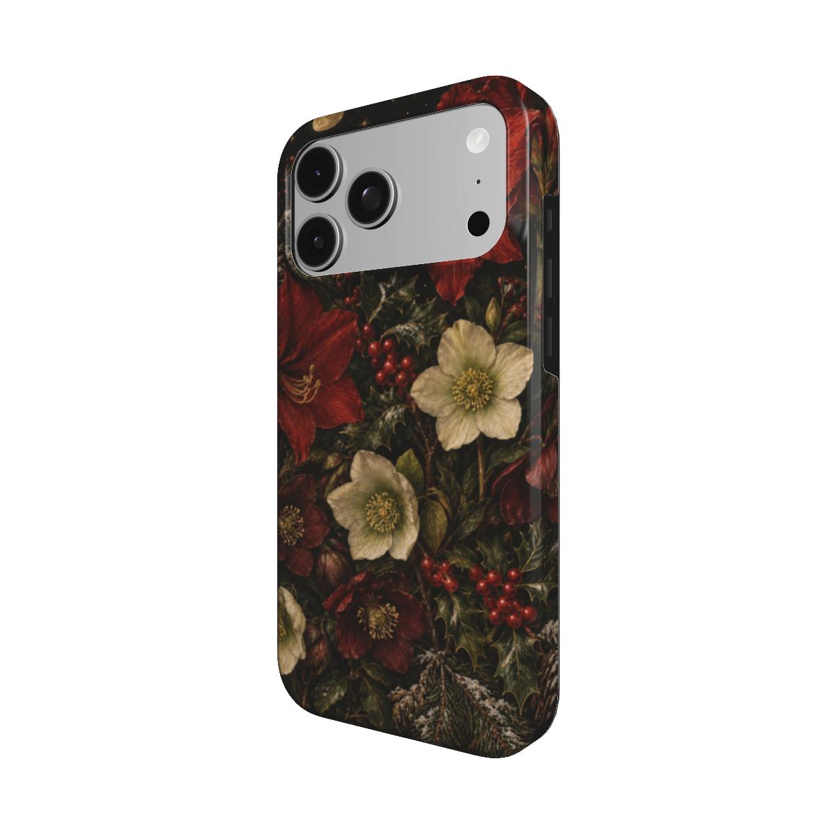 Winter Amaryllis phone case – MagSafe iPhone case, detail view