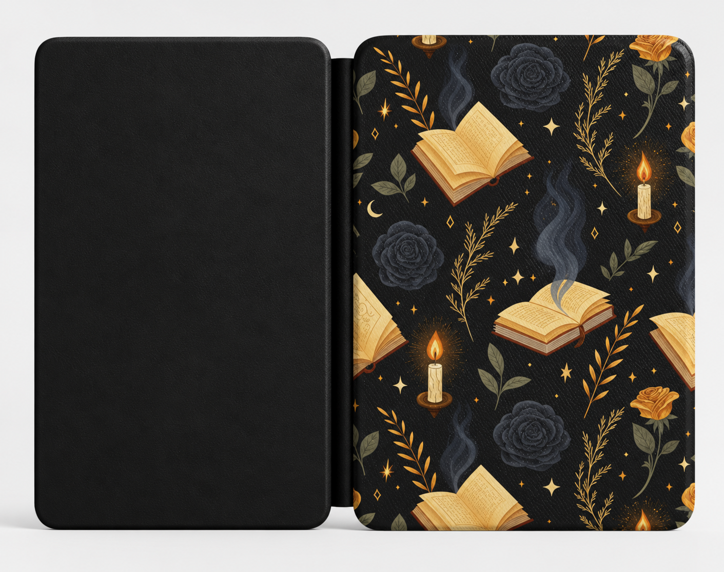 Witchy Academia Kindle case front cover — dark academia print