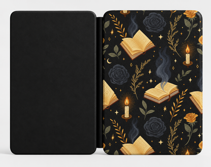 Witchy Academia Kindle case front cover — dark academia print