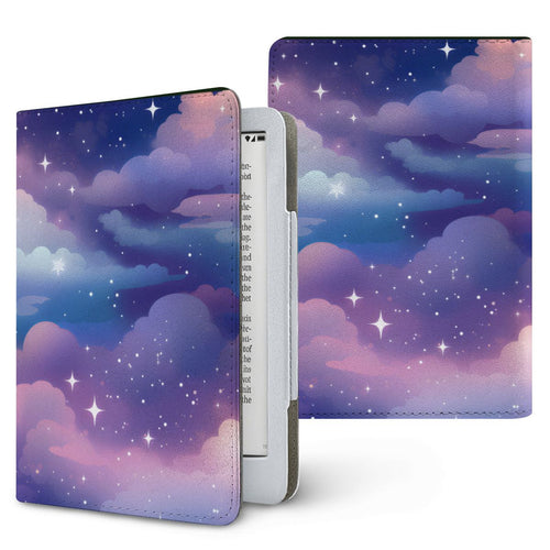 Twilight Clouds Kindle case — pastel sky, printed front and back