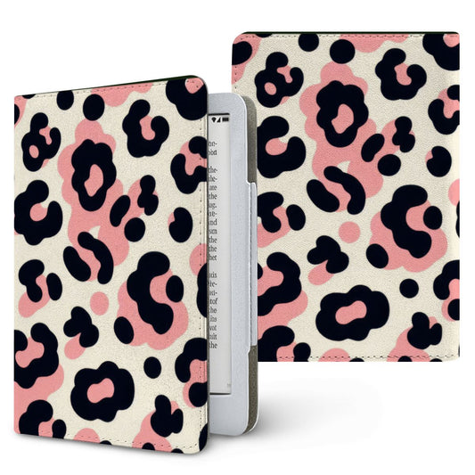 Pink Leopard Kindle case — pink leopard print, printed front and back