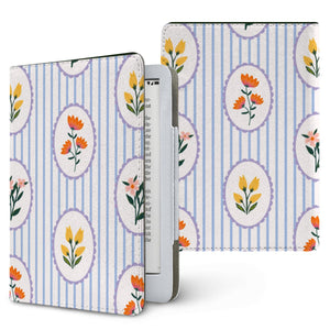 Blue Stripe Floral Kindle Case