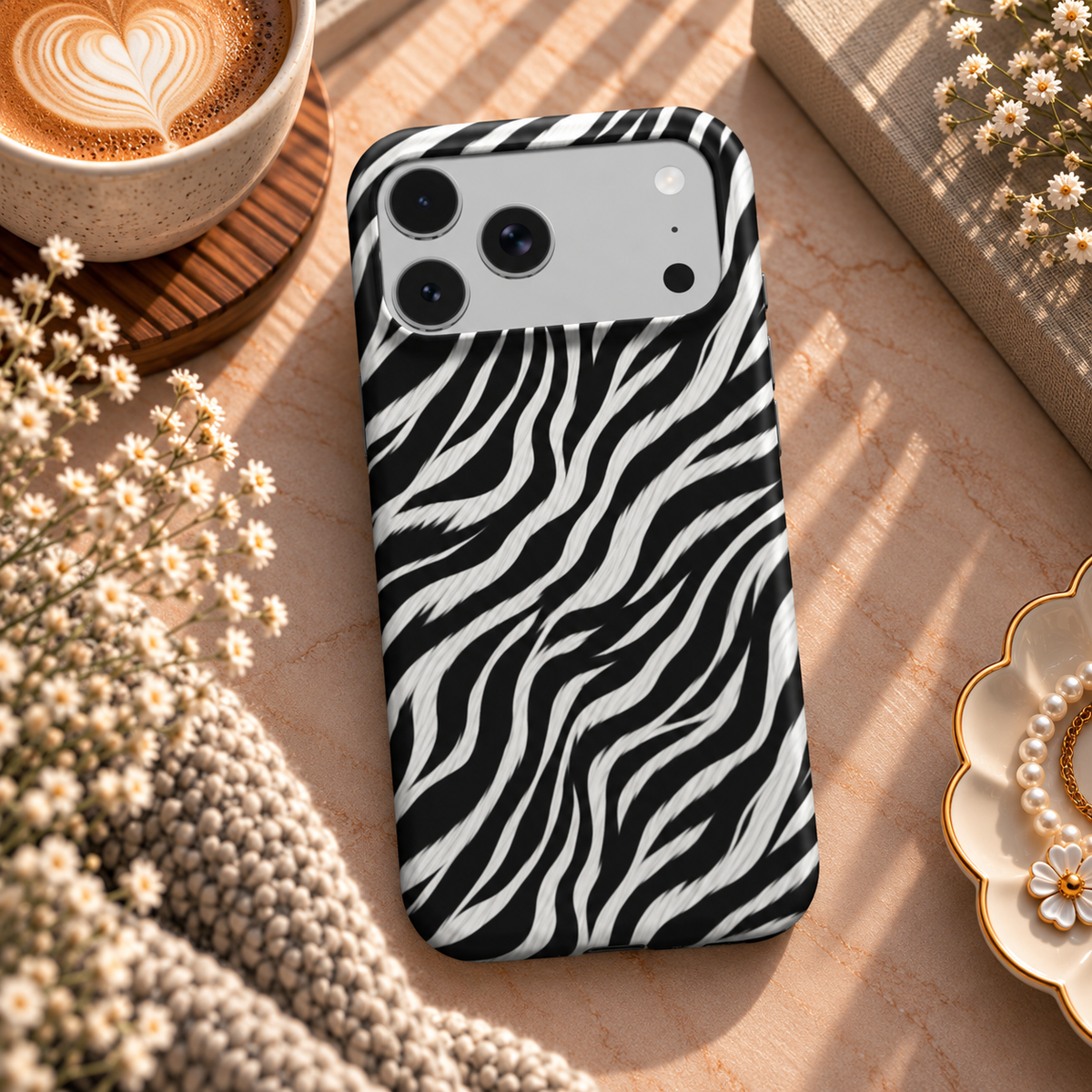 Zebra phone case – MagSafe iPhone case, lifestyle photo