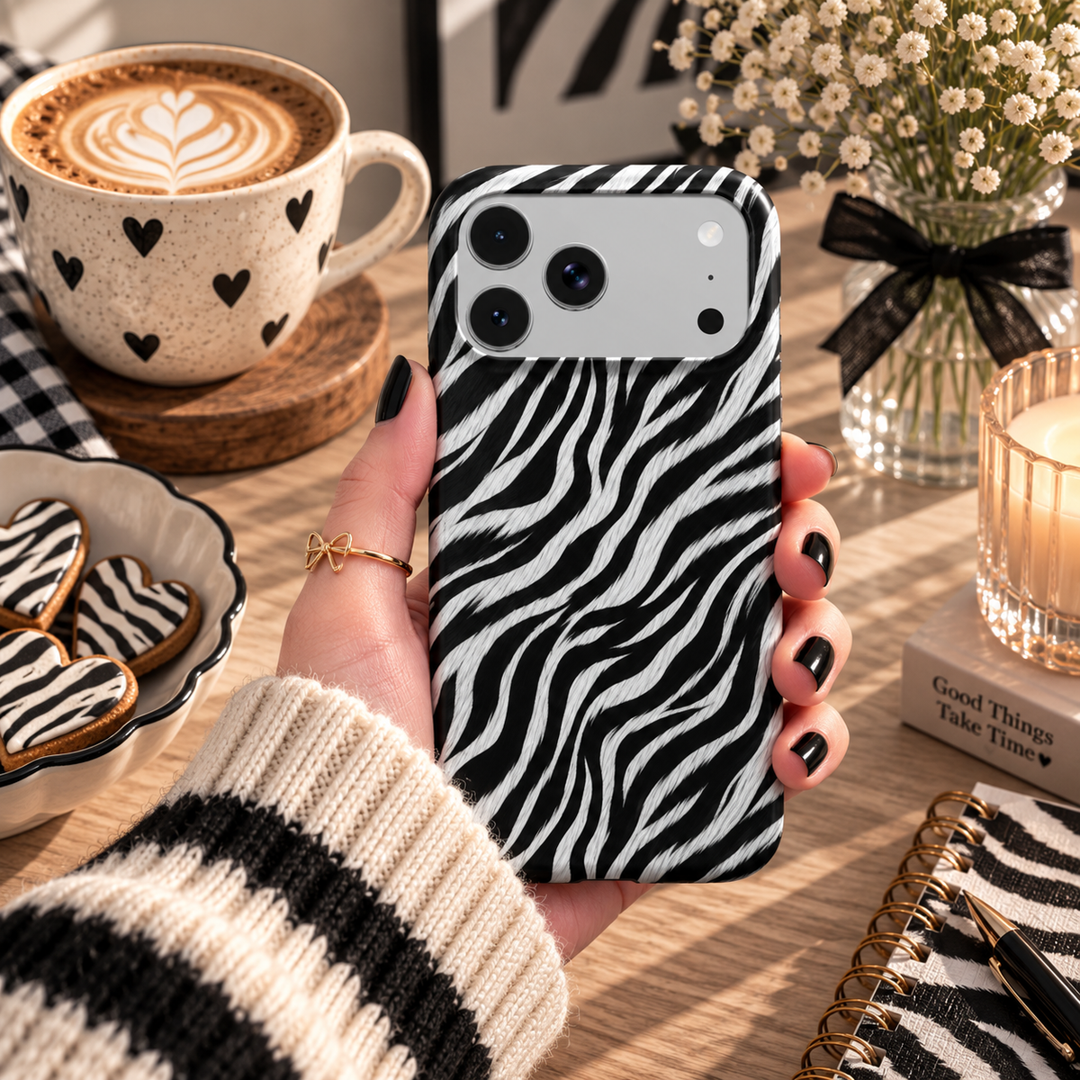 Zebra phone case – MagSafe iPhone case, styled photo